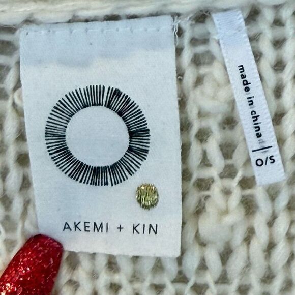 Akemi + Kin Anthropologie Wool Blend Loop Knit Open Front Wide Sleeve Cardigan - Picture 6 of 11